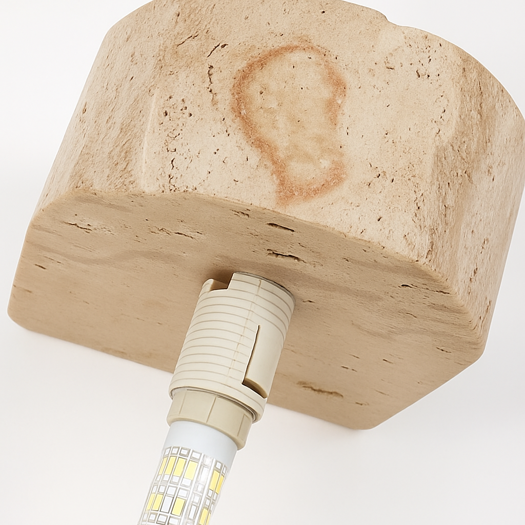 applique murale led moderne en verre avec pierre naturelle