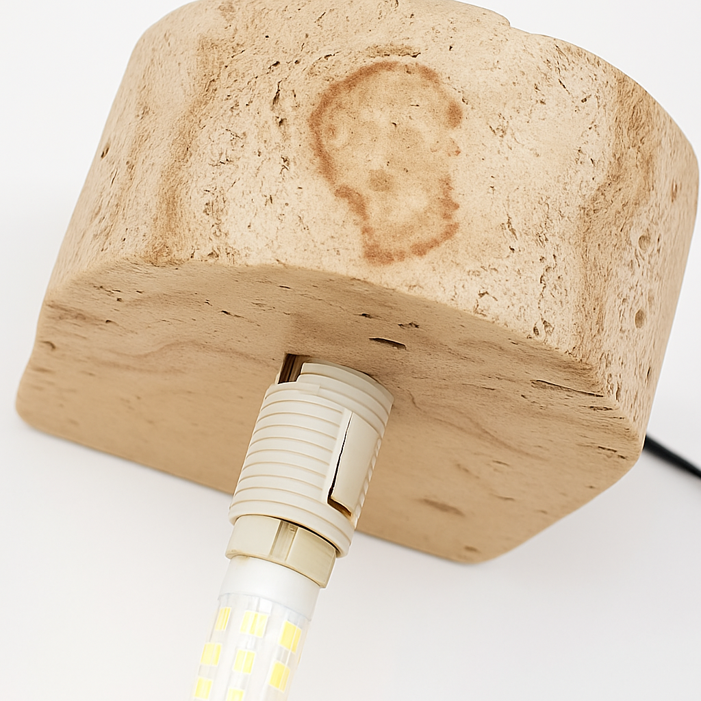 applique murale led moderne en verre avec pierre naturelle
