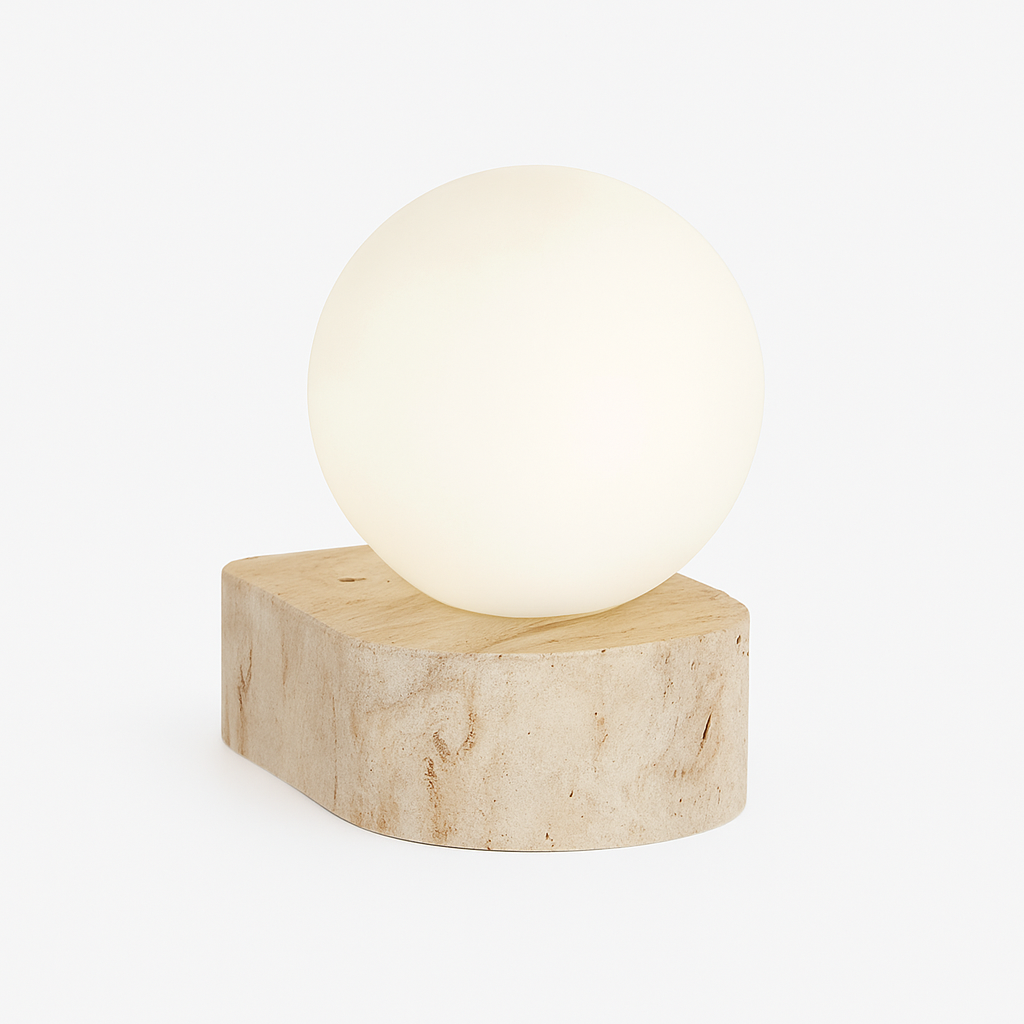 applique murale led moderne en verre avec pierre naturelle