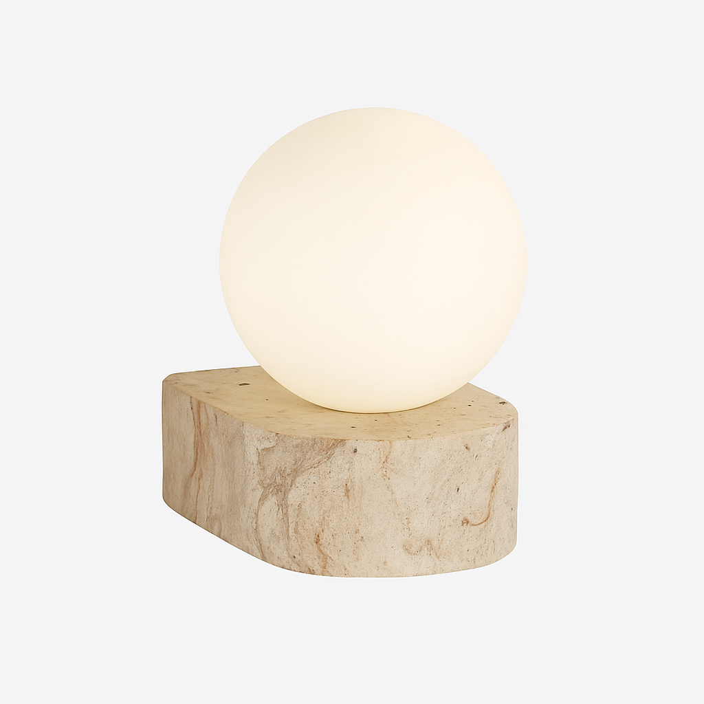 applique murale led moderne en verre avec pierre naturelle