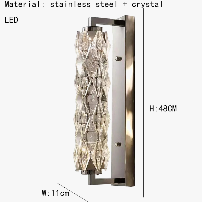applique murale led moderne en verre de cristal avec 3 gradations variables
