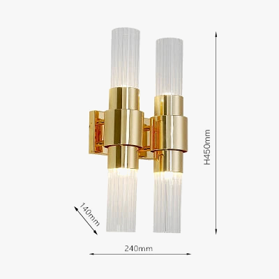 applique murale led moderne en verre doré décoratif d'intérieur
