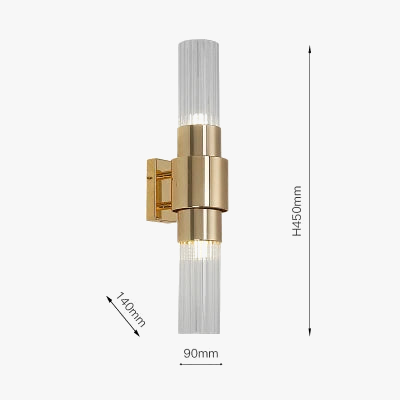 applique murale led moderne en verre doré décoratif d'intérieur