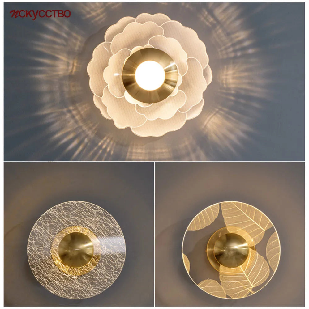 applique murale led moderne à fleurs interchangeables pour décoration intérieure