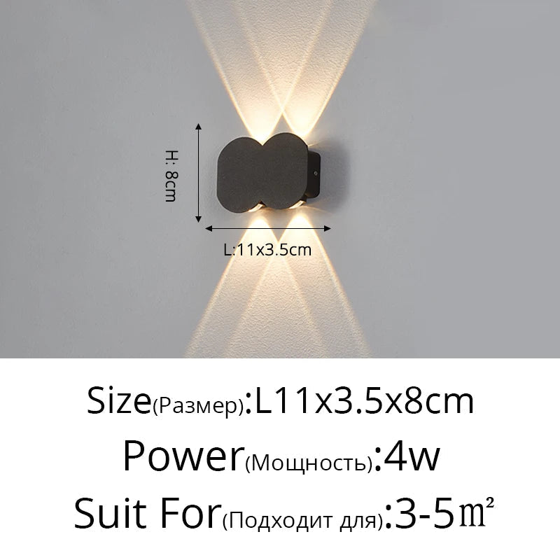 applique murale led moderne imperméable pour extérieur minimaliste