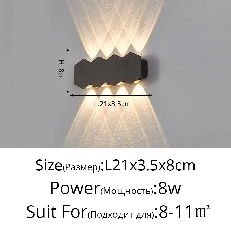 applique murale led moderne imperméable pour extérieur minimaliste