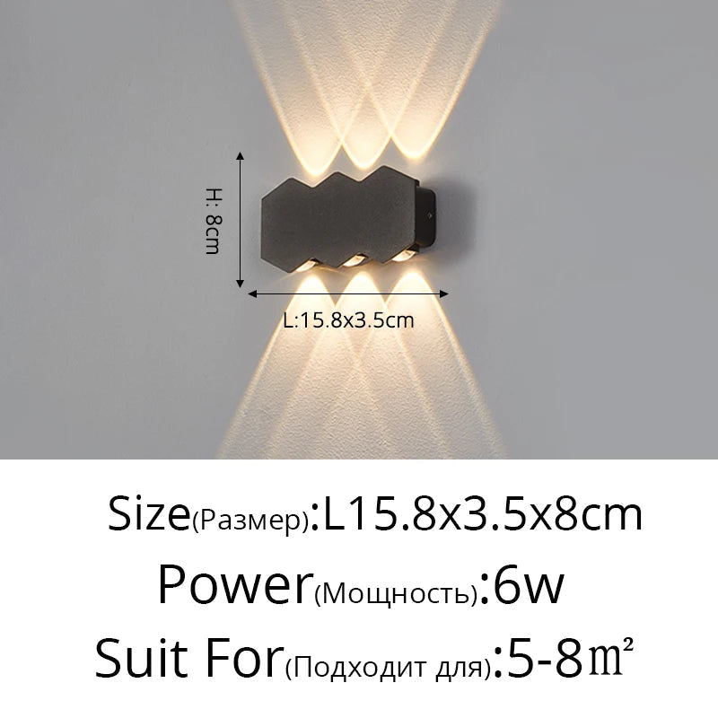 applique murale led moderne imperméable pour extérieur minimaliste