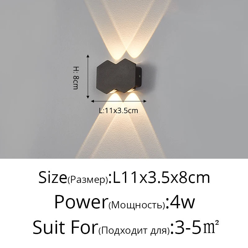 applique murale led moderne imperméable pour extérieur minimaliste