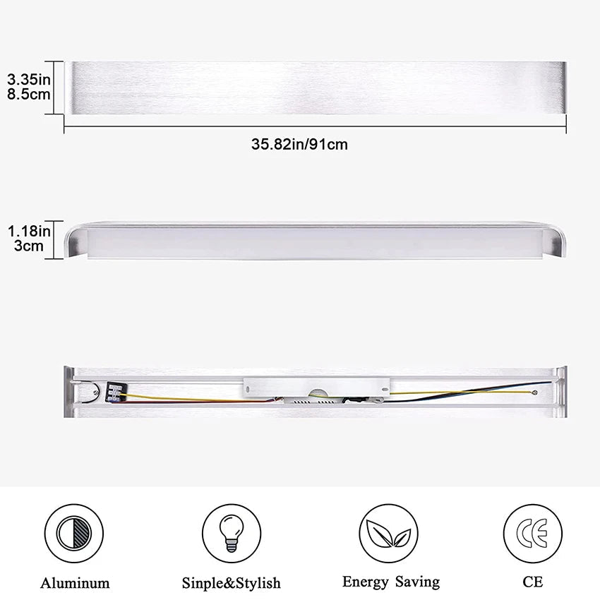 applique murale led moderne intérieur haut vers le bas éclairage décoratif