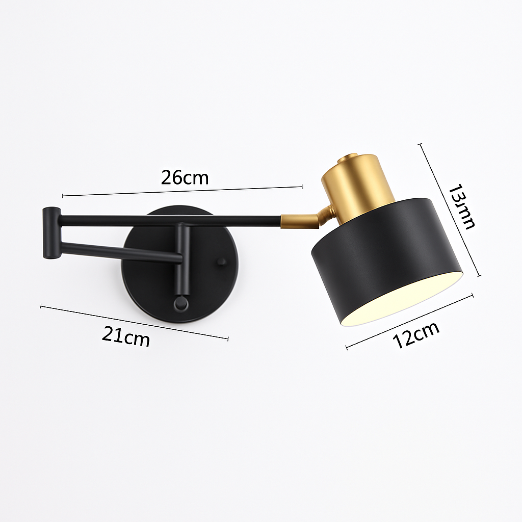applique murale led moderne à intensité variable télescopique pliable pour étude