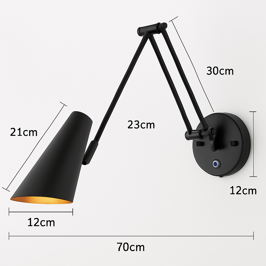 applique murale led moderne à intensité variable télescopique pliable pour étude