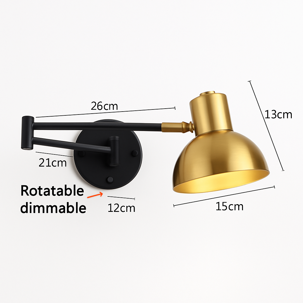 applique murale led moderne à intensité variable télescopique pliable pour étude