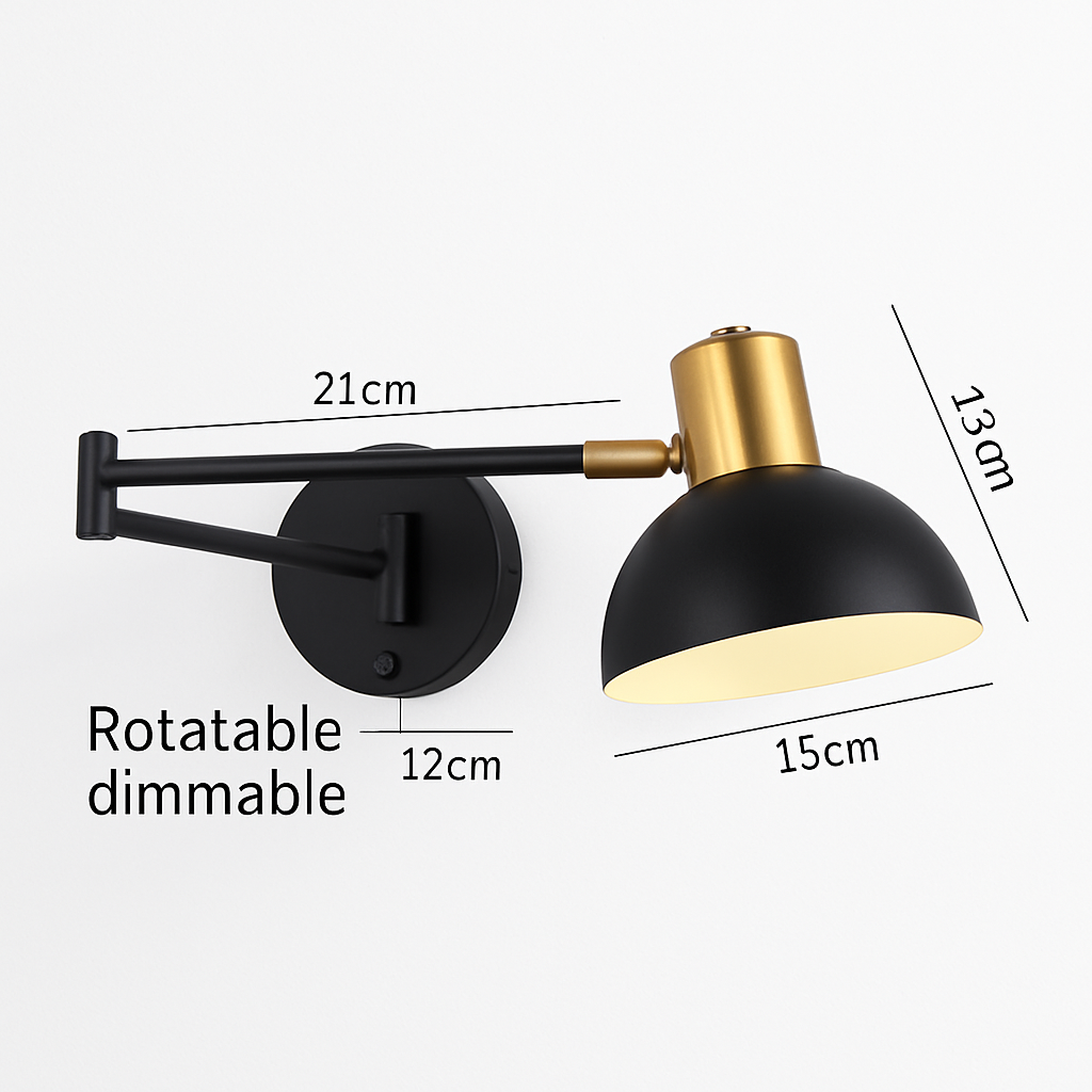 applique murale led moderne à intensité variable télescopique pliable pour étude