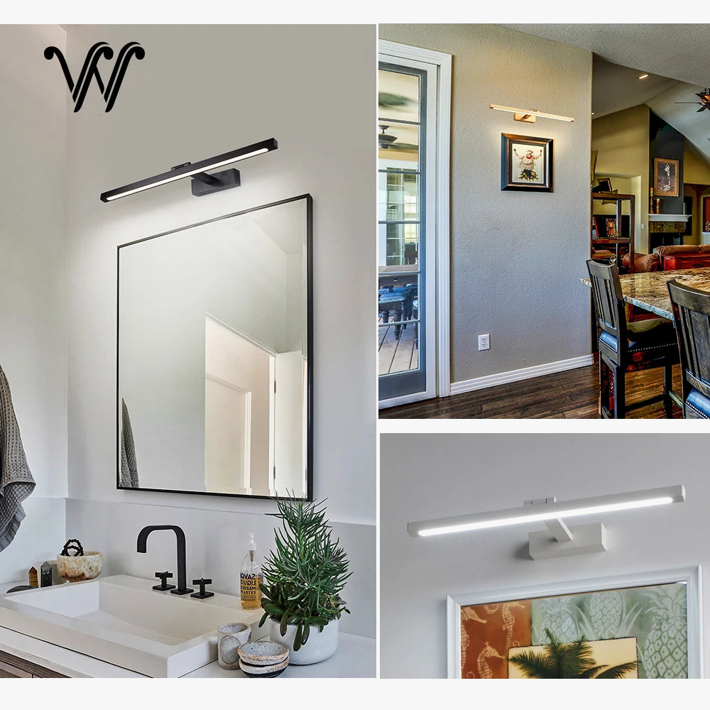 Applique murale LED moderne noir blanc or argent