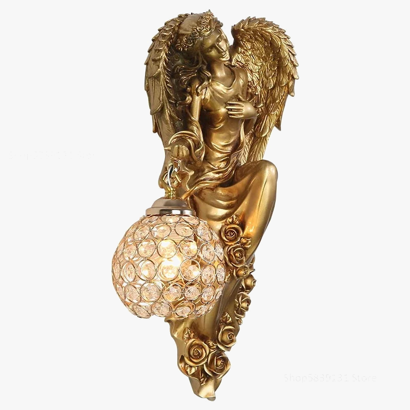 applique murale led moderne nordique ange sirène décorative en résine
