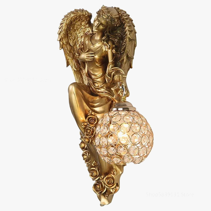 applique murale led moderne nordique ange sirène décorative en résine