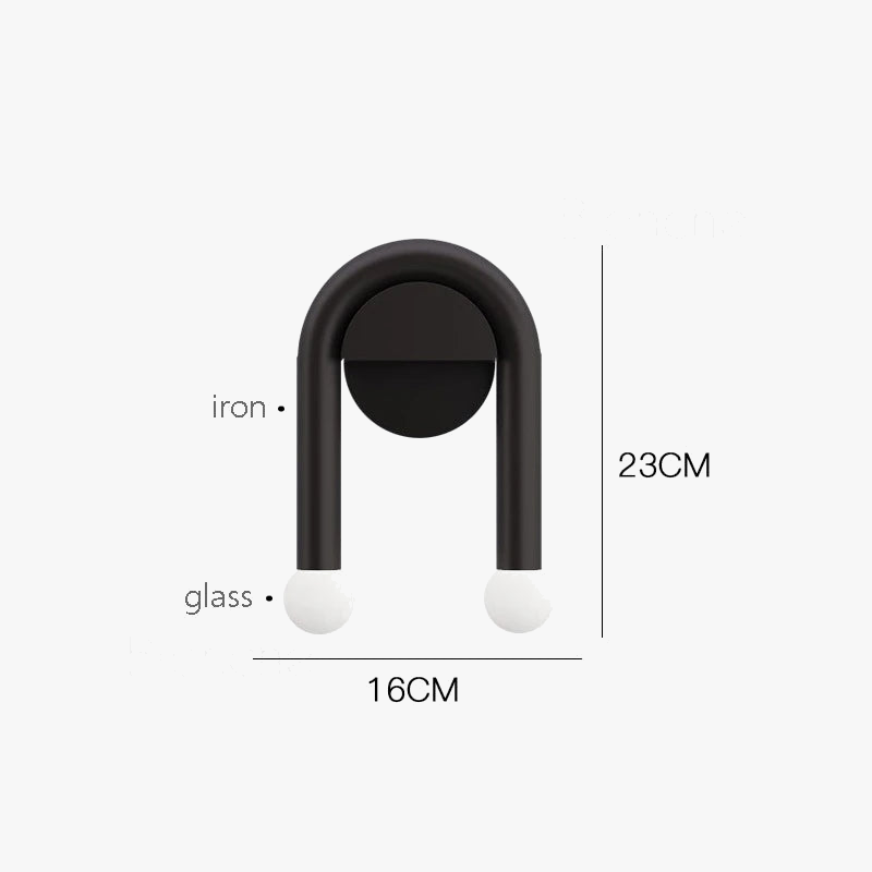 applique murale led moderne nordique en forme de u pour intérieur