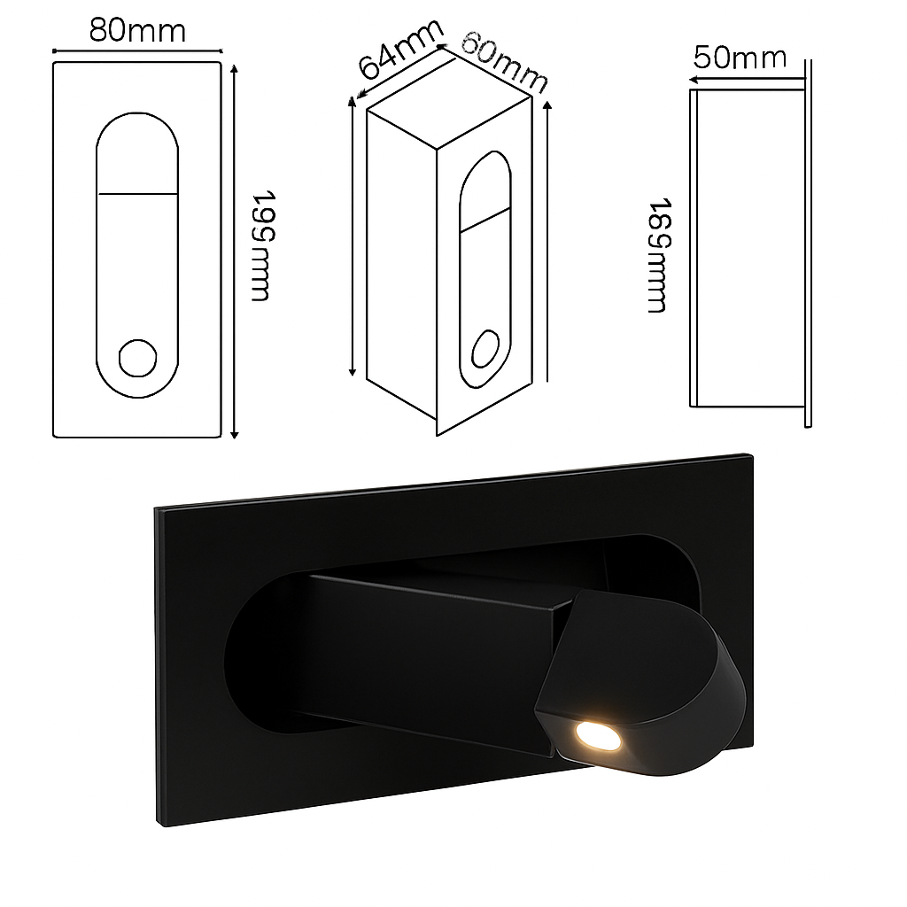 applique murale led moderne pliable pour lecture ajustable