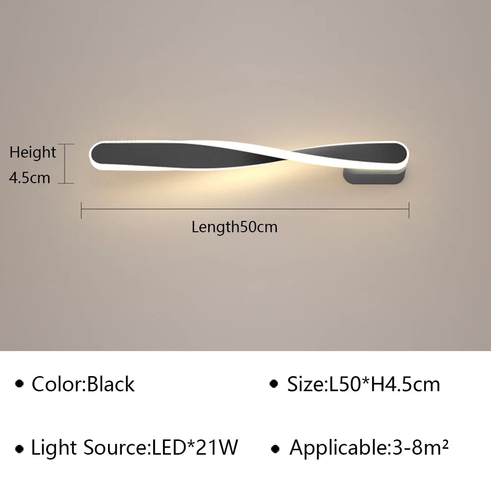 Applique murale LED moderne pour chambre à coucher