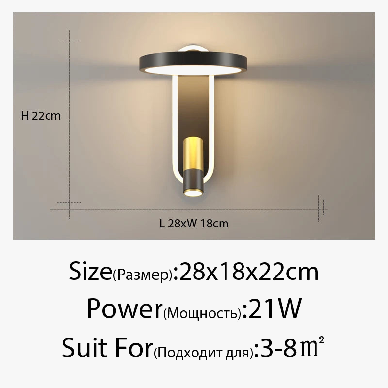 applique murale led moderne pour éclairage intérieur bois