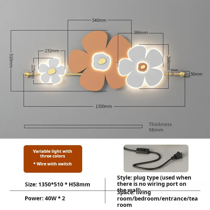 applique murale led moderne pour décoration intérieure créative