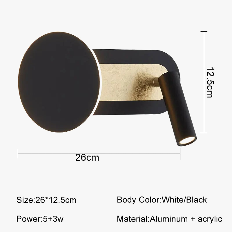Applique murale led moderne pour hôtel avec interrupteur