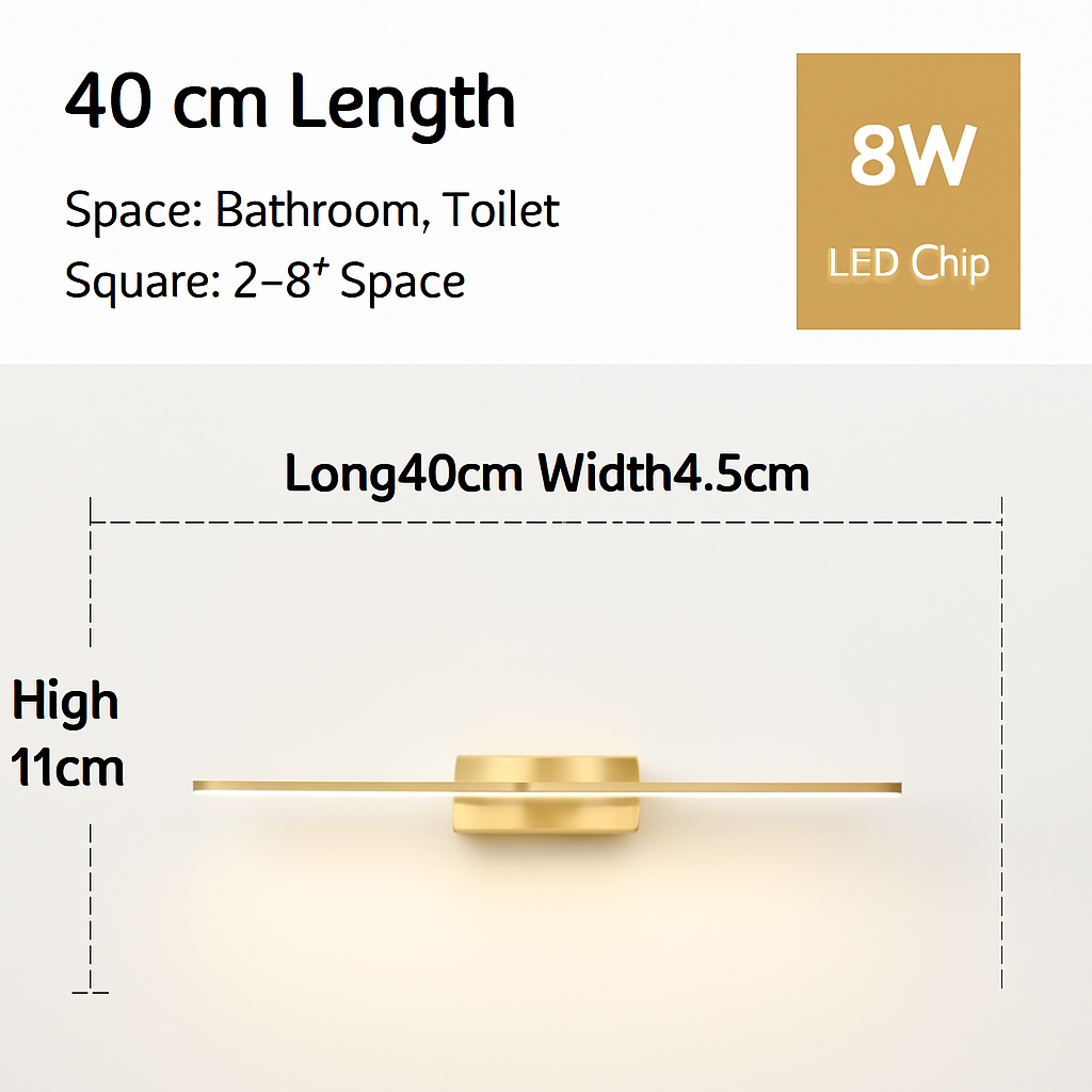 applique murale led moderne pour salle de bain et miroir