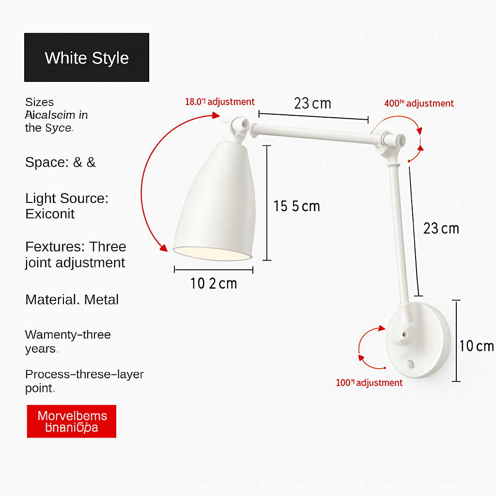 applique murale led moderne réglable pour décoration intérieure