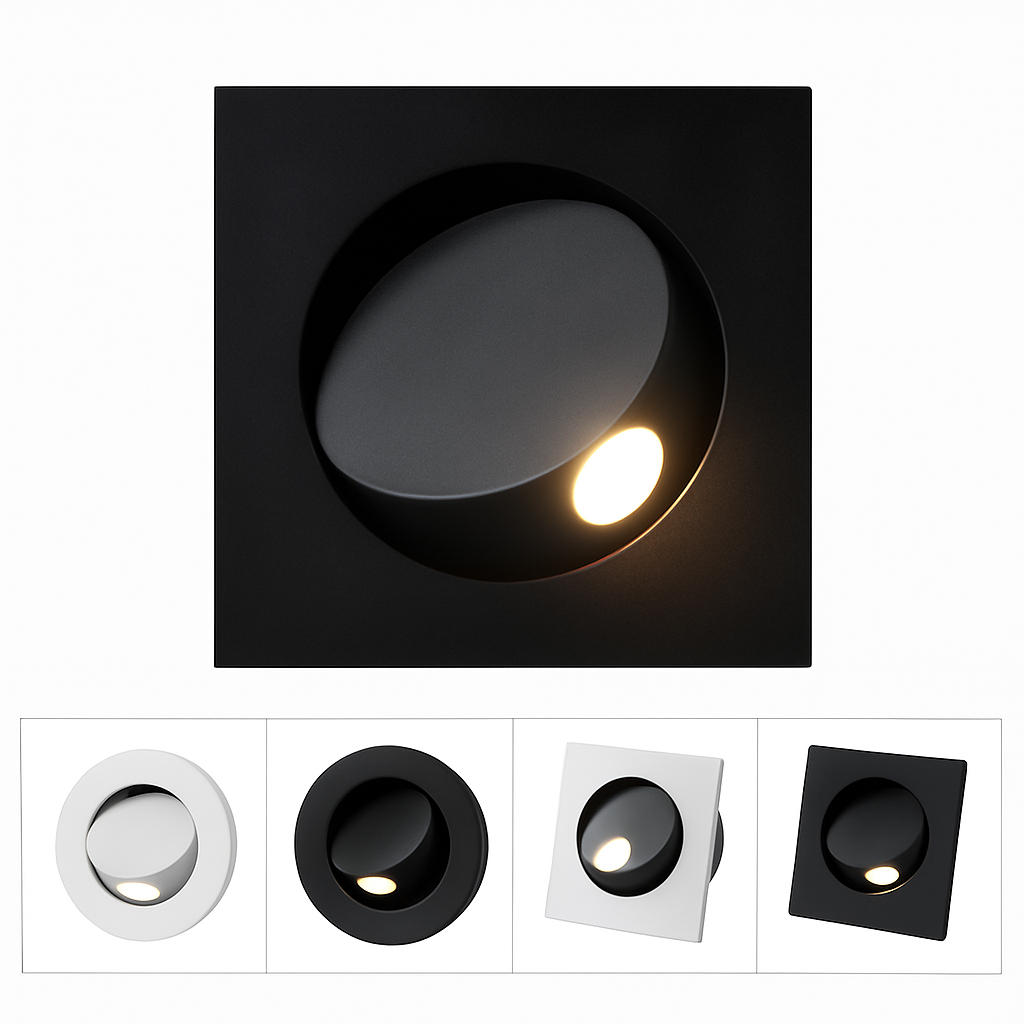 Applique murale led moderne rotation 350° cachée