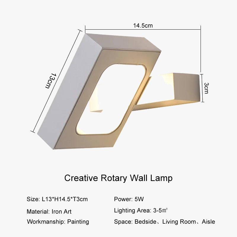 applique murale led moderne rotative pour décoration intérieure