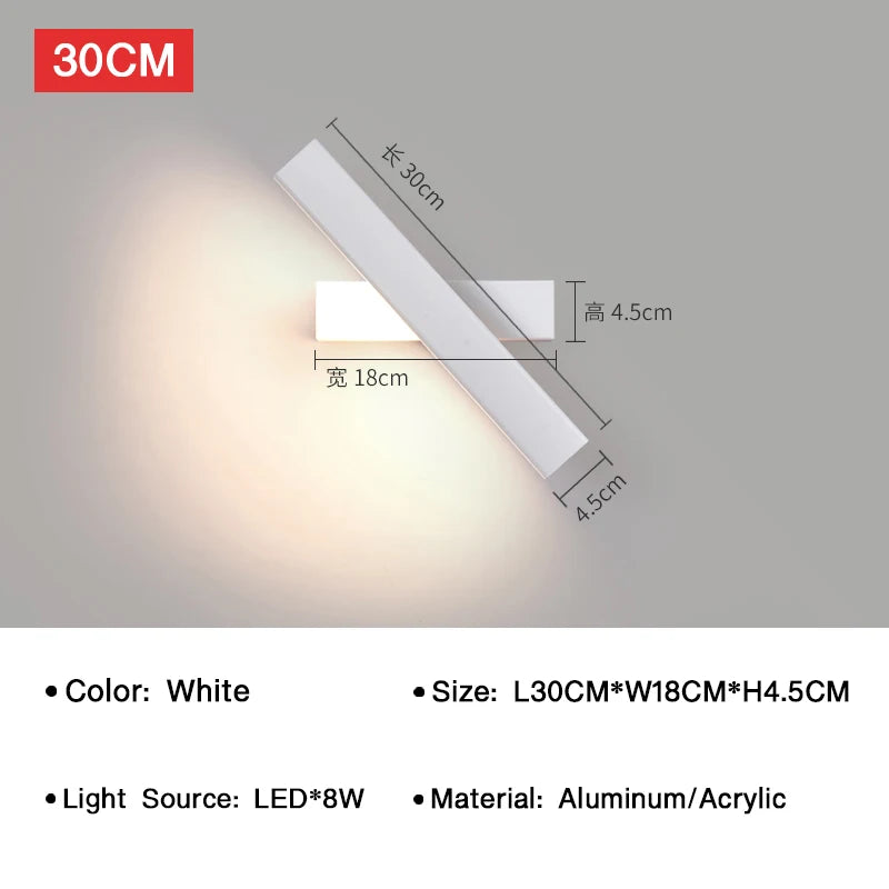 applique murale led moderne rotative pour décoration intérieure