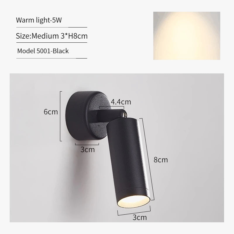 applique murale led moderne rotative pour décoration intérieure