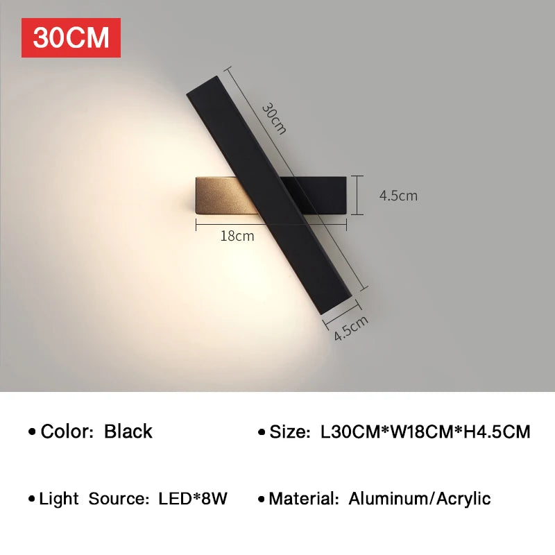 applique murale led moderne rotative pour décoration intérieure