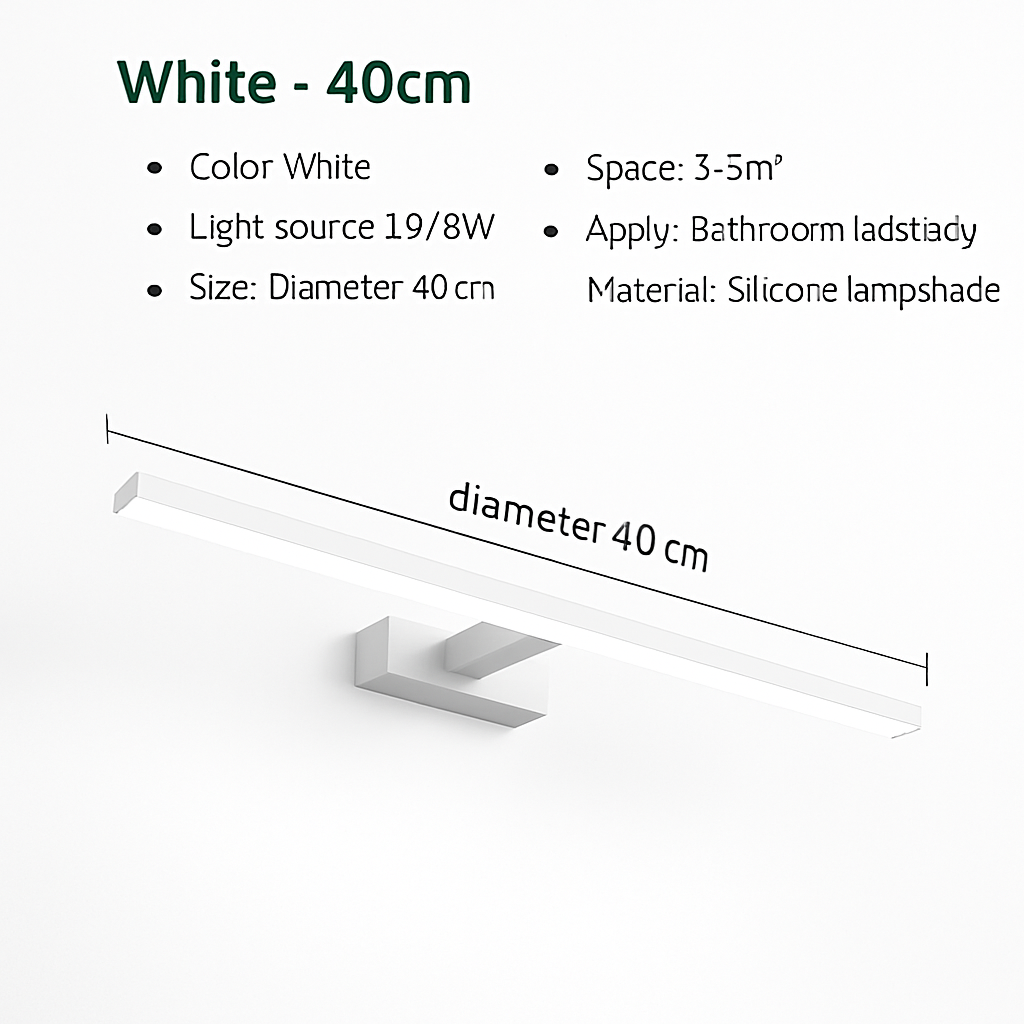 applique murale led moderne trois couleurs éclairage aluminium pour maquillage