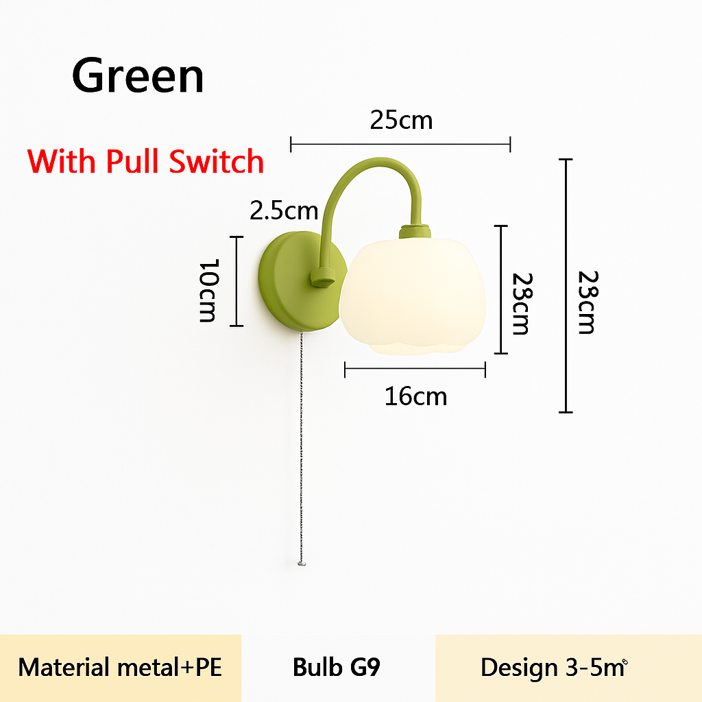 applique murale led modernes avec interrupteur à chaîne