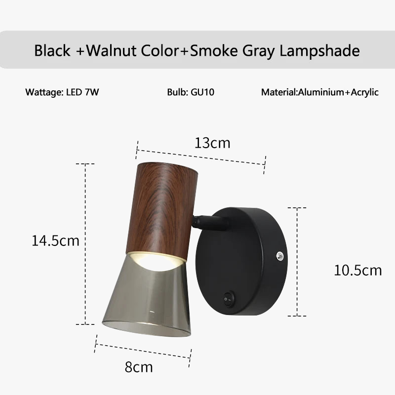 applique murale led modernes avec interrupteur et lampe de chevet