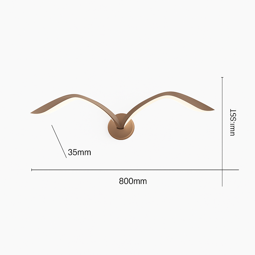 applique murale led modernes en forme de mouette en acrylique