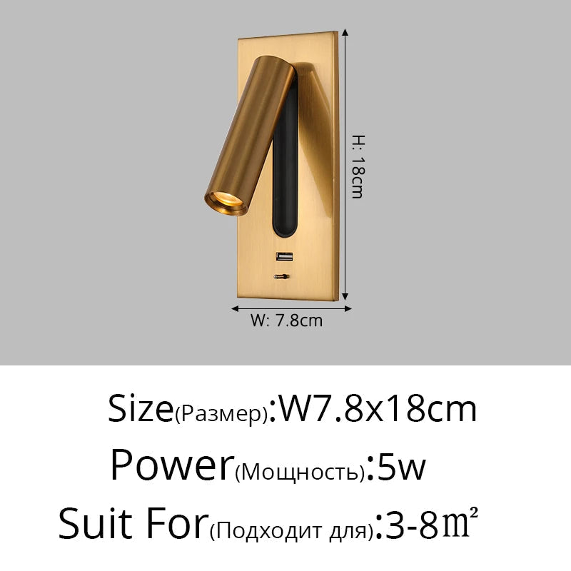 applique murale led multifonction avec chargeur usb intégré