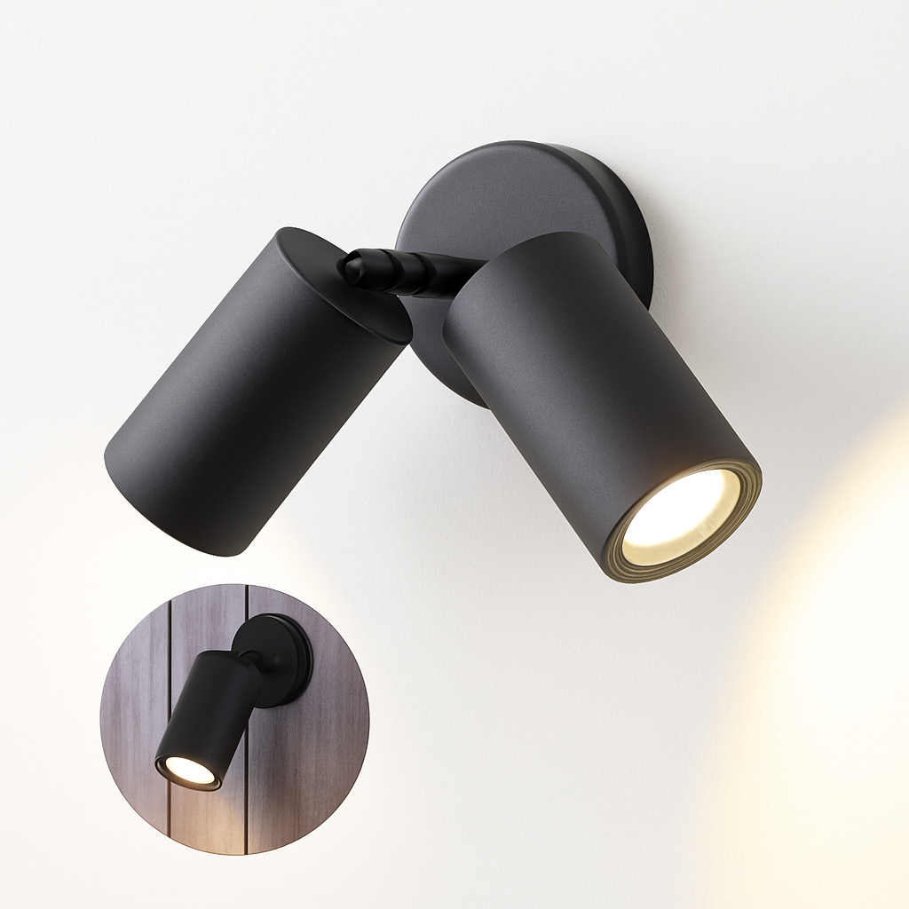 applique murale led nordique double tête rotative pour lecture et étude