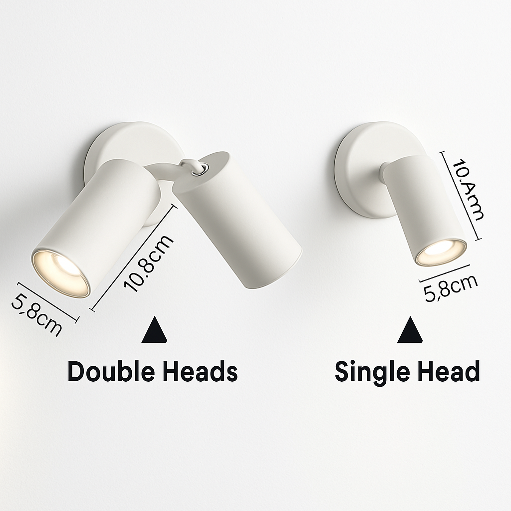applique murale led nordique double tête rotative pour lecture et étude