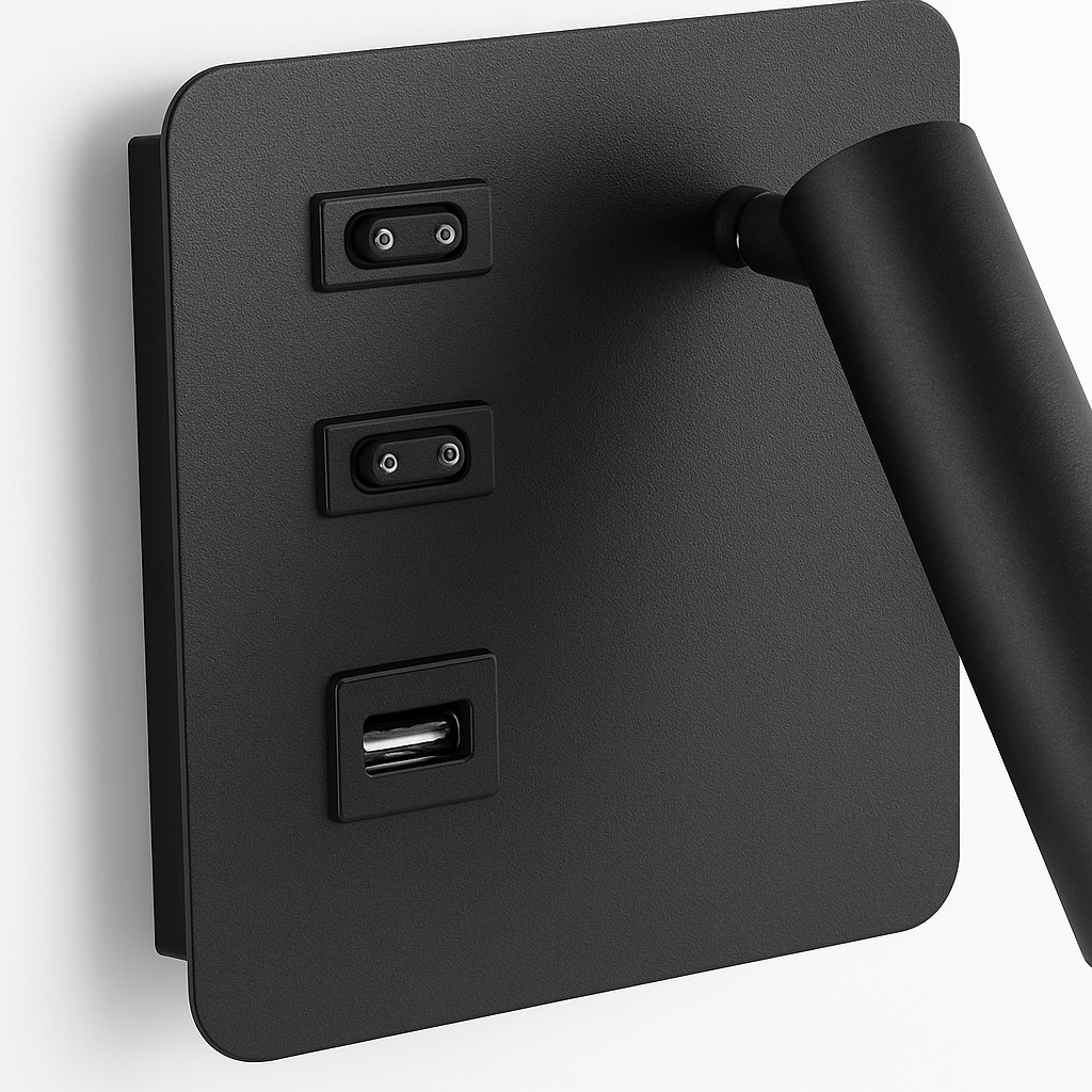 Applique murale LED nordique moderne avec interrupteur USB
