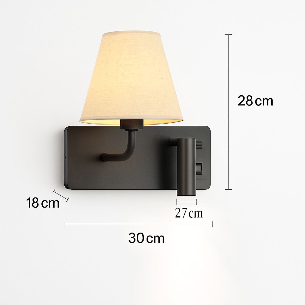 Applique murale LED nordique moderne avec interrupteur USB