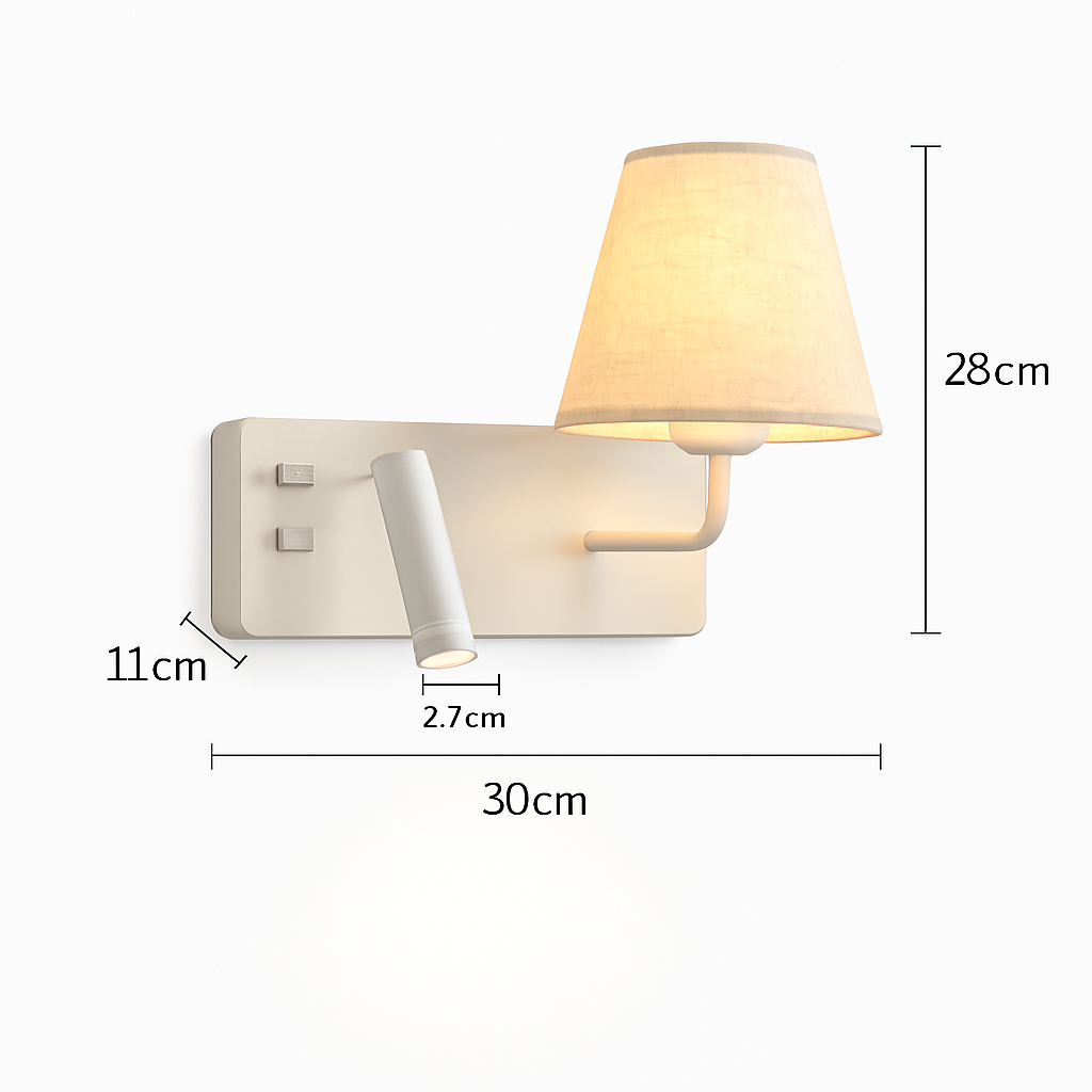 Applique murale LED nordique moderne avec interrupteur USB