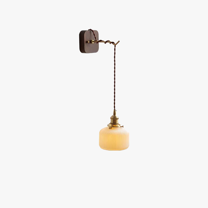 applique murale led noyer cuivre moderne baguette plug-in