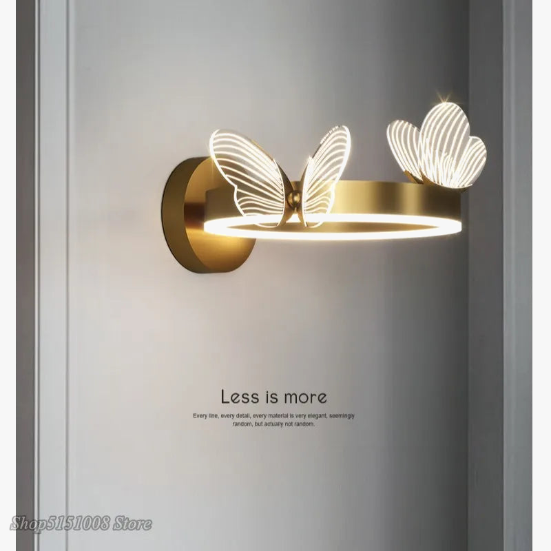 applique murale led papillon doré style nordique moderne et créatif