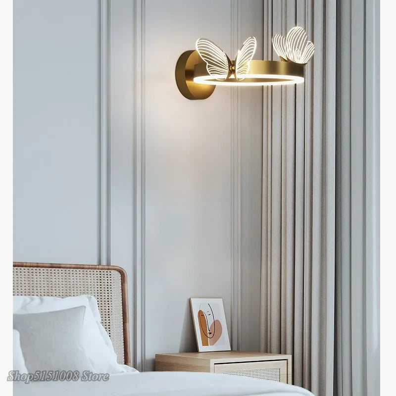 applique murale led papillon doré style nordique moderne et créatif