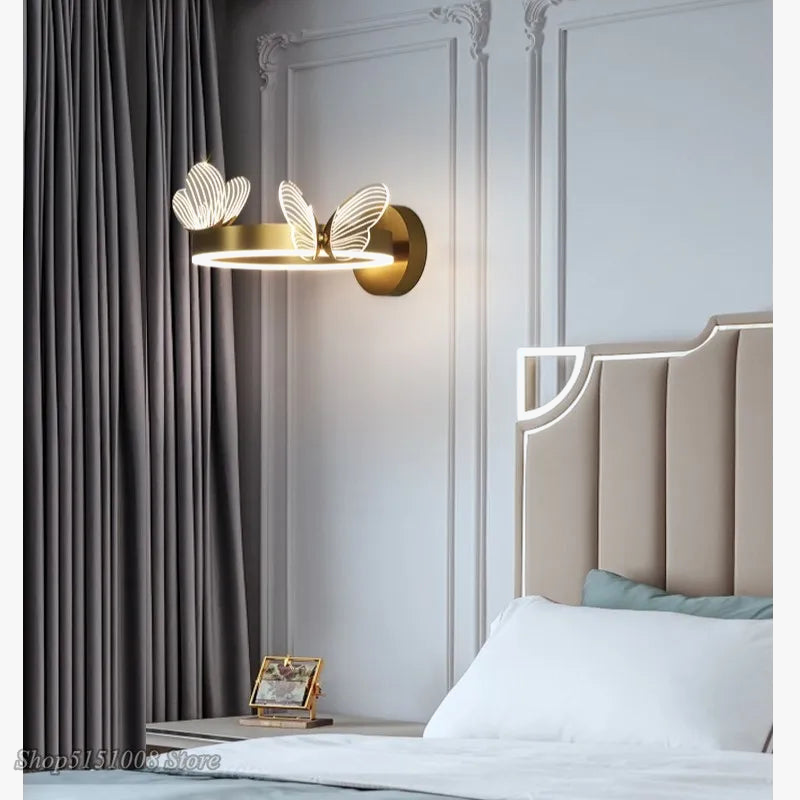 applique murale led papillon doré style nordique moderne et créatif
