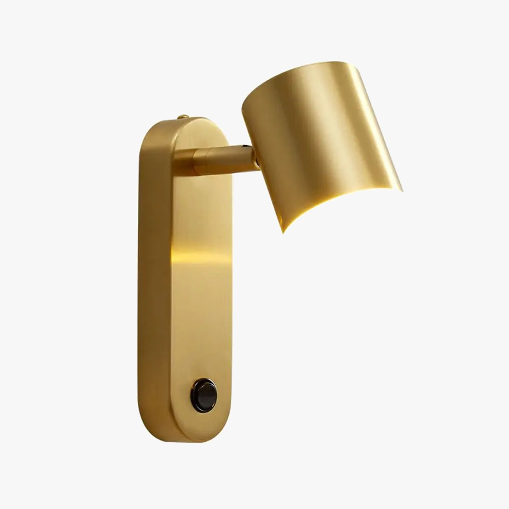 applique murale led pivotante en laiton avec interrupteur pour lecture