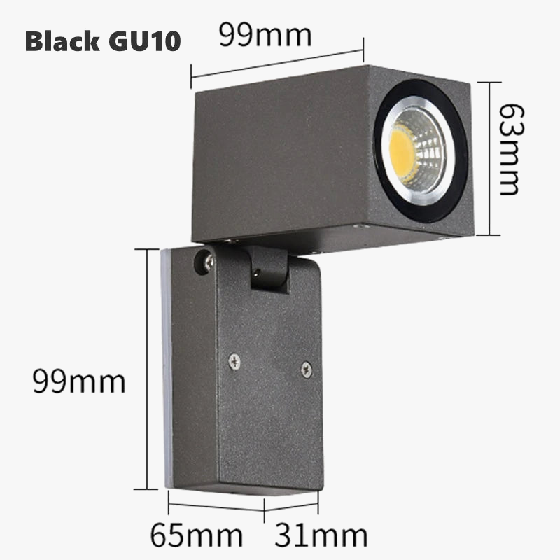 Applique murale LED pliante extérieure IP65 étanche jardin porche lumière GU10 COB cour extérieure applique murale luminaire 5W