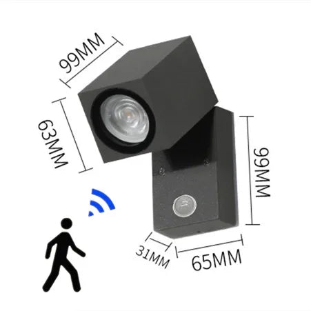 Applique murale LED pliante extérieure IP65 étanche jardin porche lumière GU10 COB cour extérieure applique murale luminaire 5W